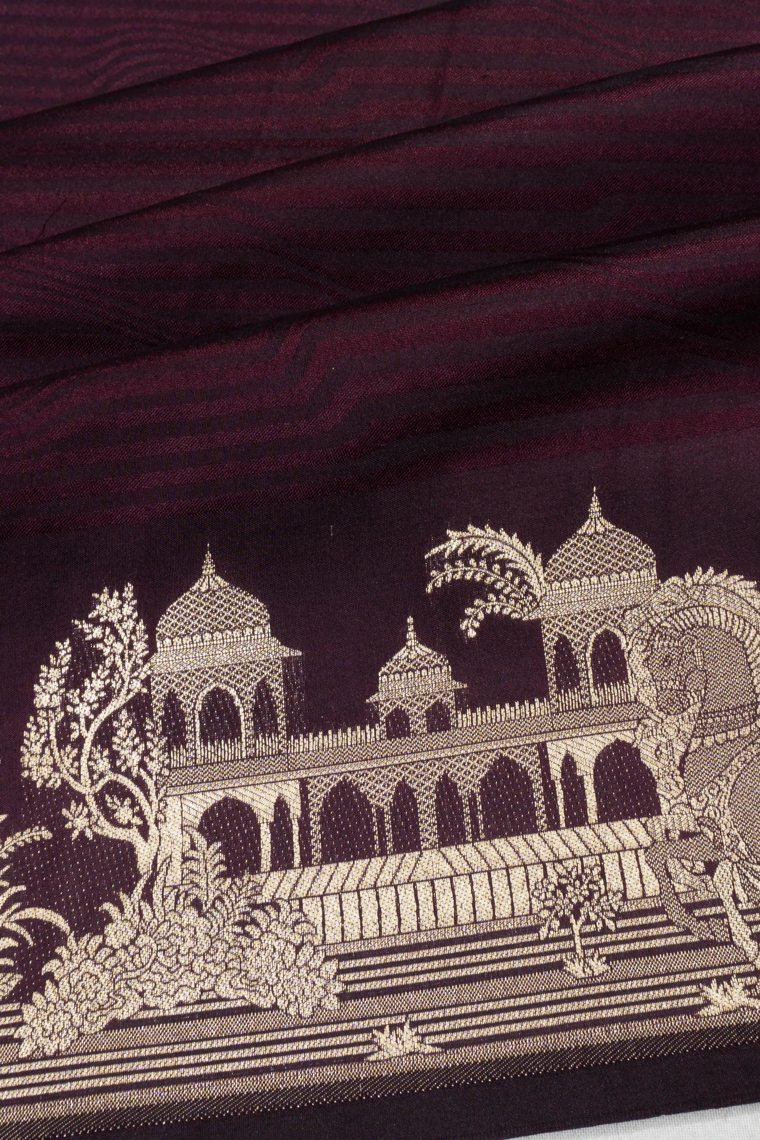 Banarasi Silk Brocade Burgundy Saree
