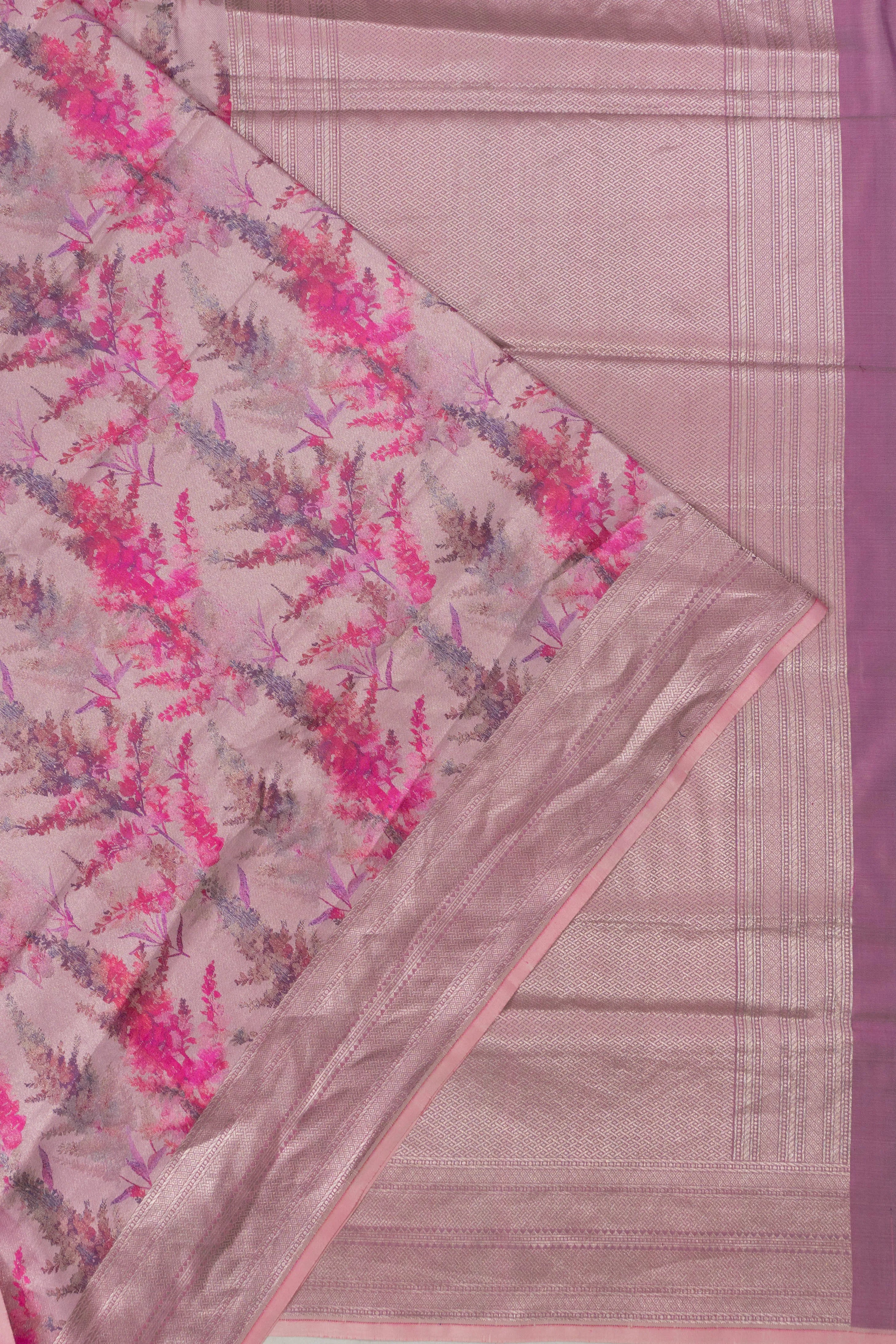 Banarasi Silk Tissue Brocade Pink Saree