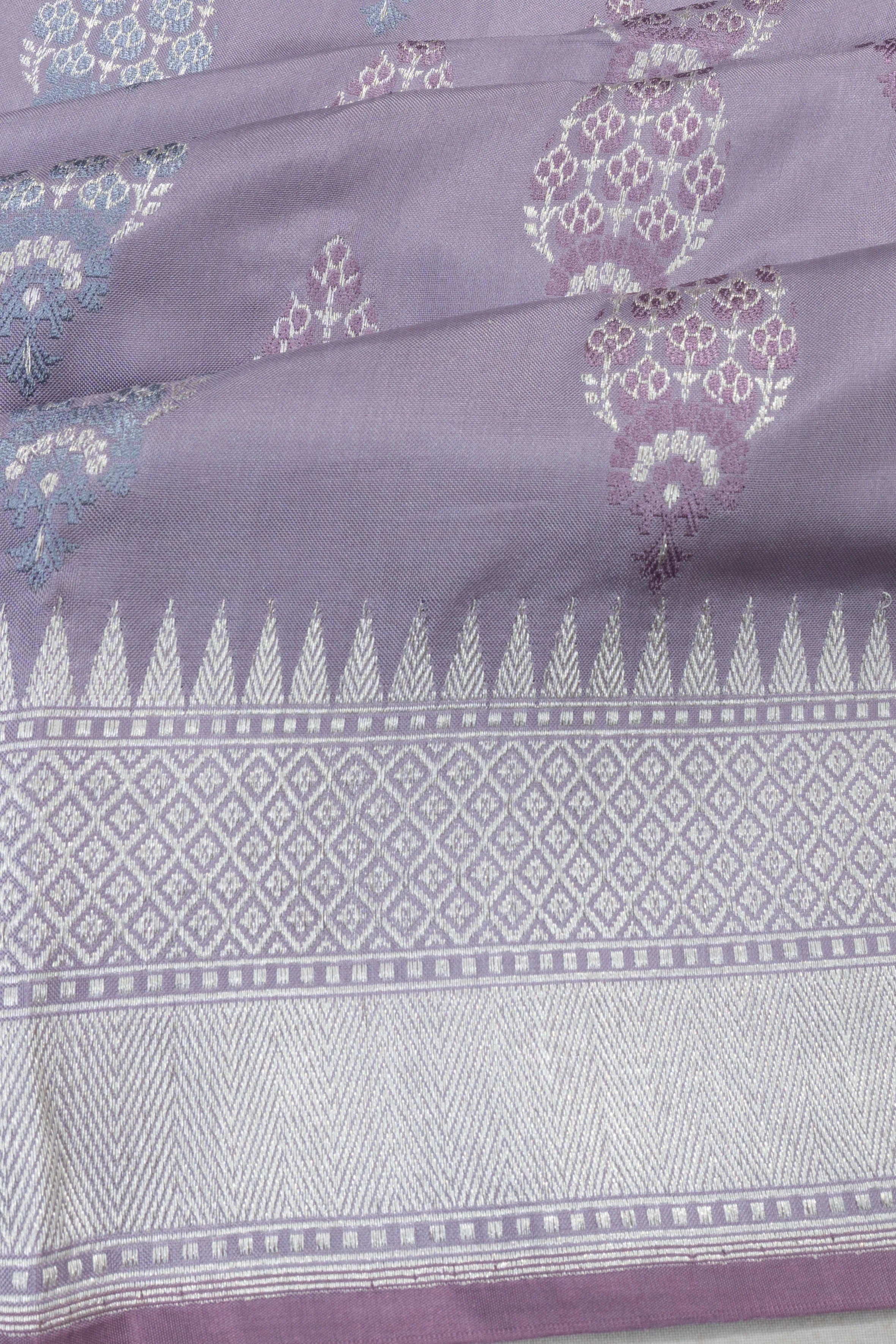 Banarasi Silk Brocade Lavender Saree
