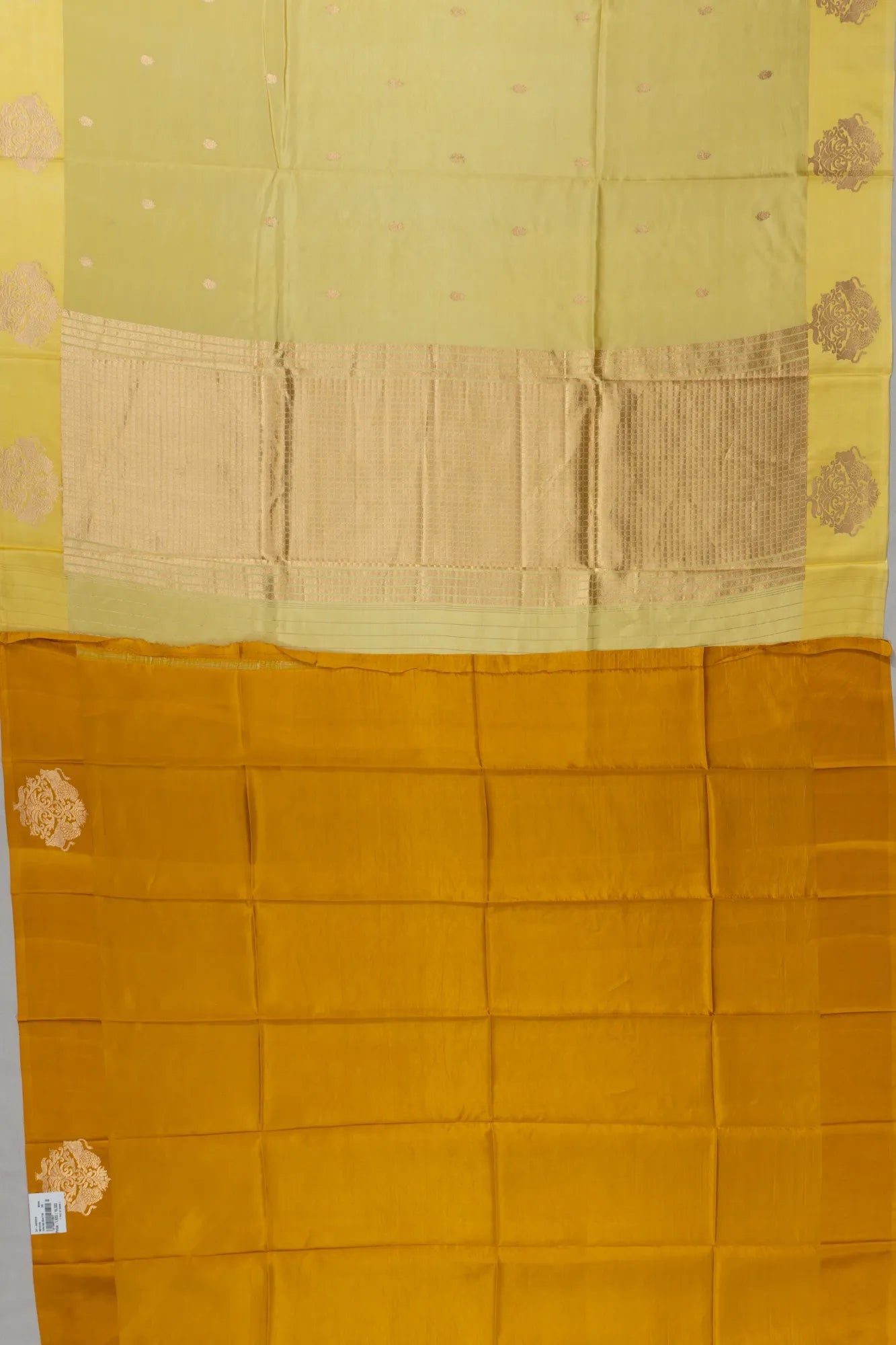 Banarasi Katan Silk Butta Lemon Yellow Saree