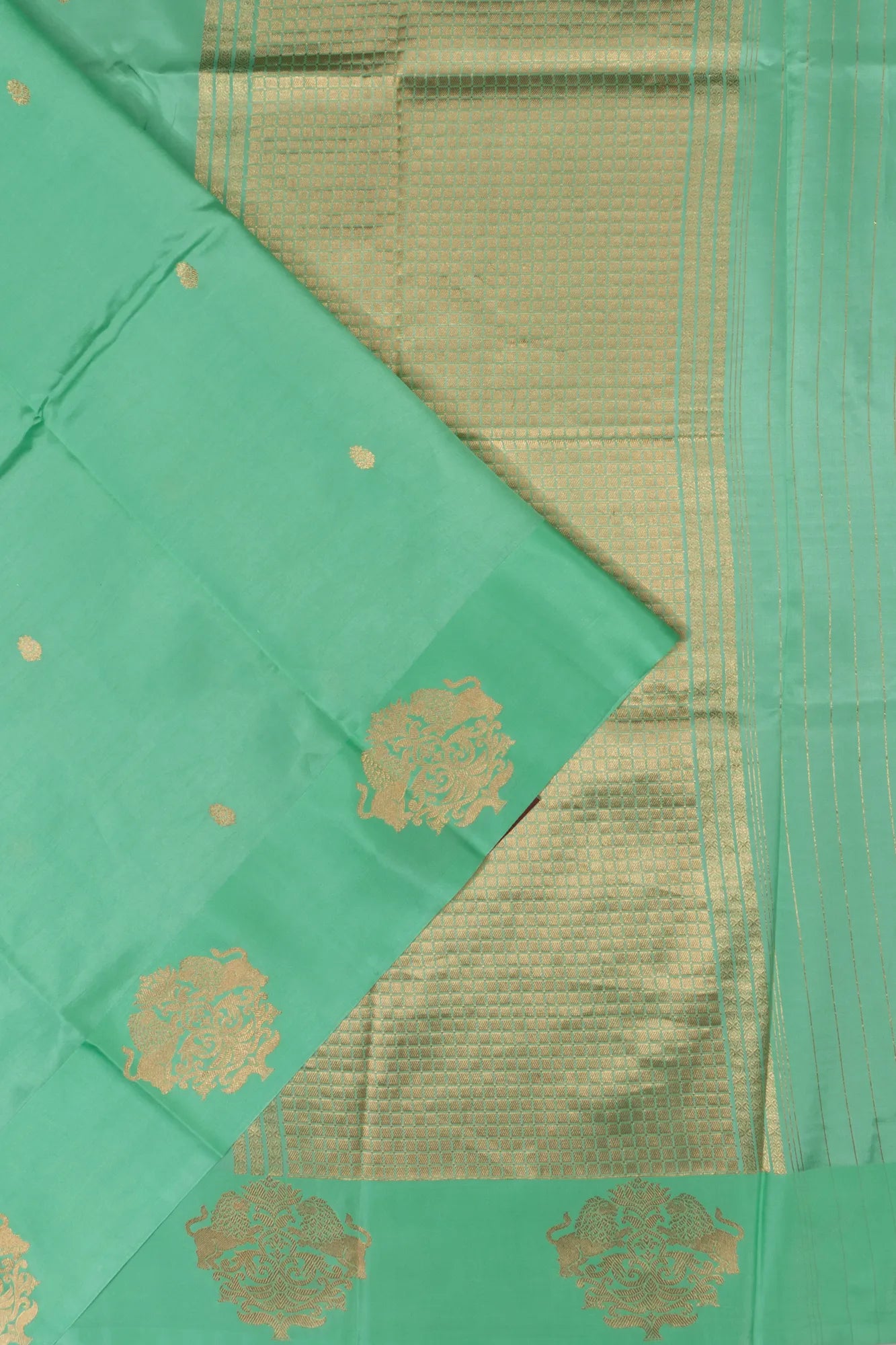 Banarasi Katan Silk Butta Green Saree