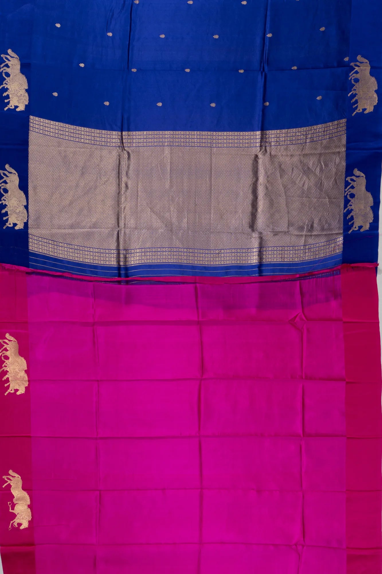 Banarasi Katan Silk Butta Royal Blue Saree