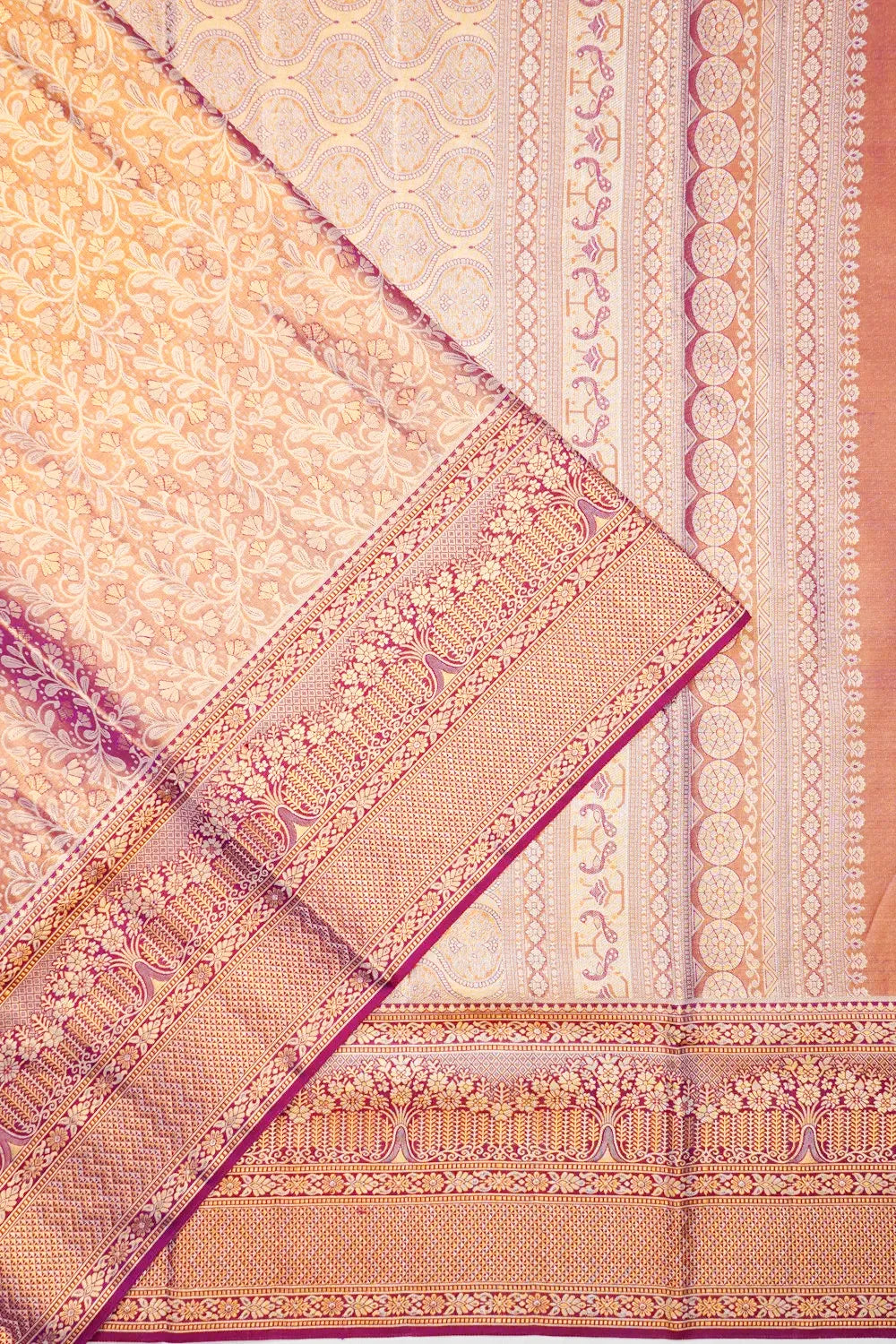 Kanchipuram Silk Tissue Brocade Purple Saree