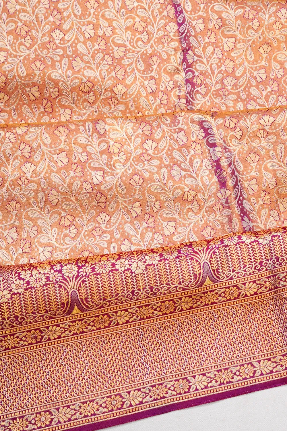 Kanchipuram Silk Tissue Brocade Purple Saree
