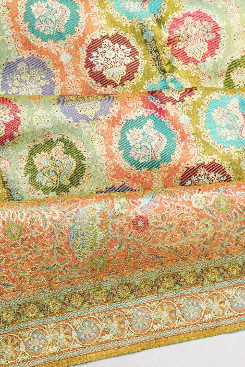 Taranga Kanchi Silk Tissue Brocade Multicolour Saree