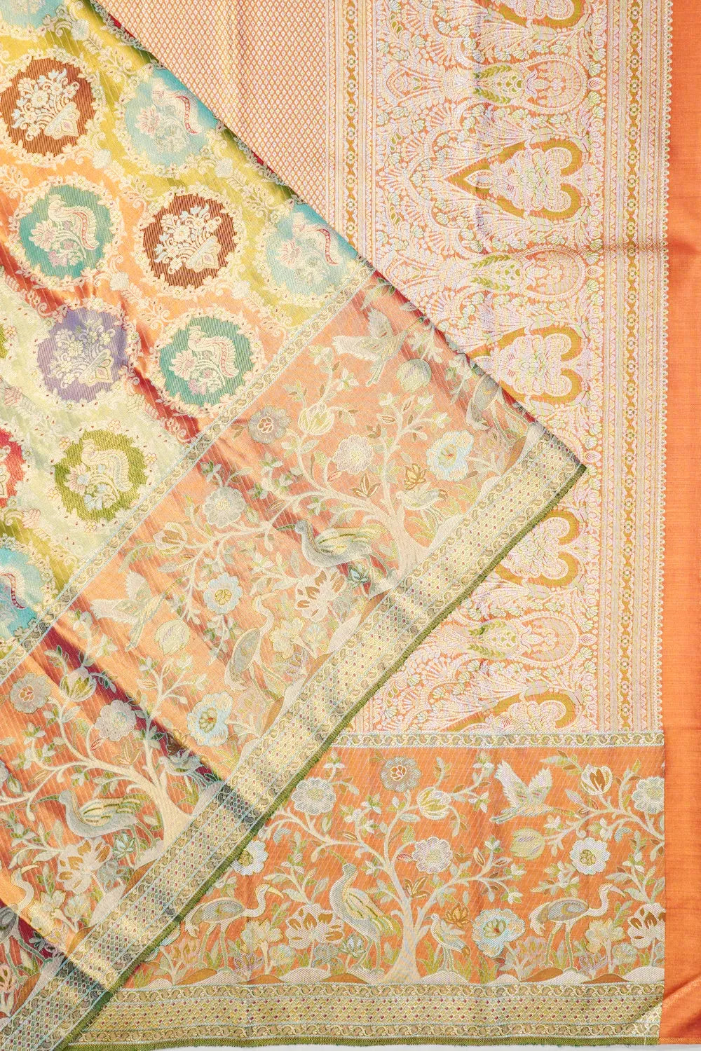 Taranga Kanchi Silk Tissue Brocade Multicolour Saree