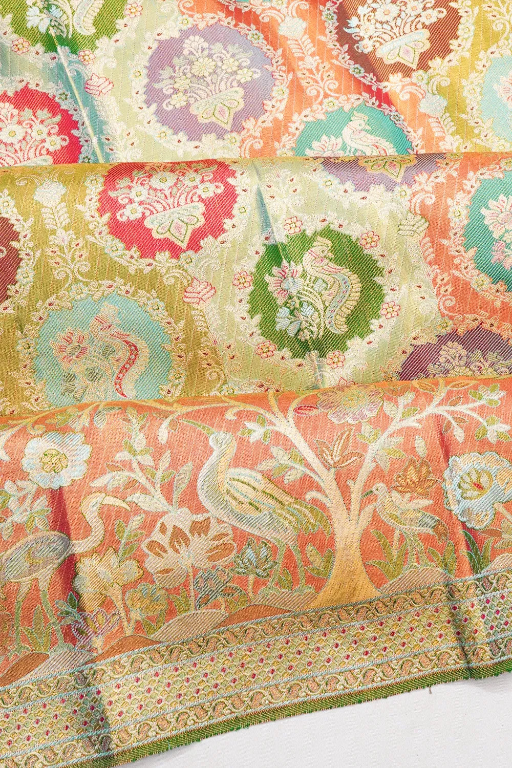 Taranga Kanchi Silk Tissue Brocade Multicolour Saree