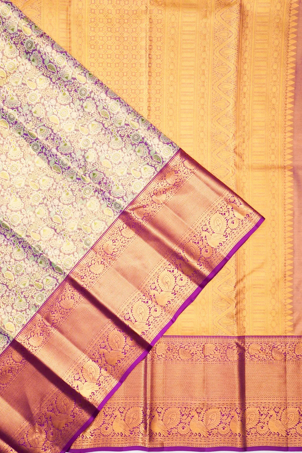 Taranga Kanchi Silk Tissue Brocade Purple Saree