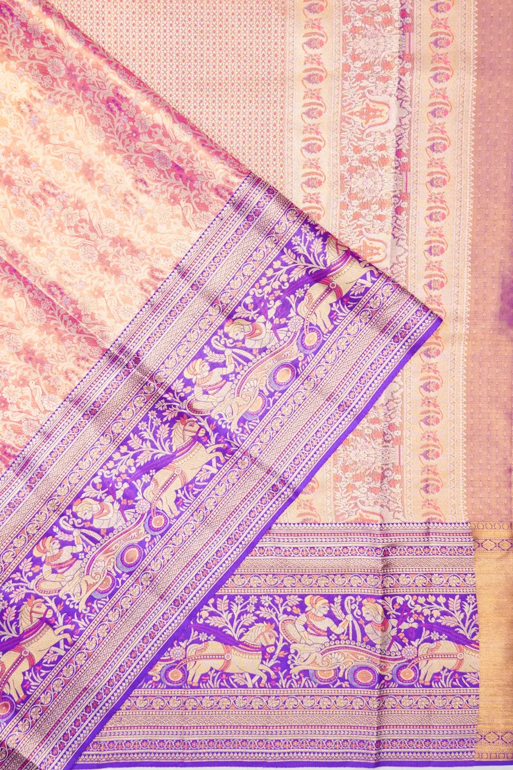 Taranga Kanchi Silk Tissue Brocade Pink Saree