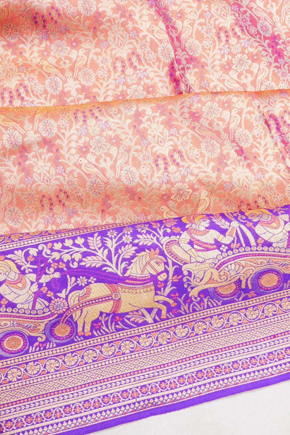 Taranga Kanchi Silk Tissue Brocade Pink Saree