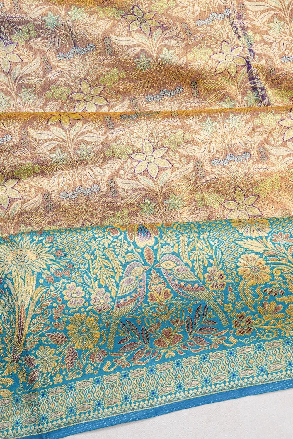 Taranga Kanchi Silk Tissue Brocade Purple Saree