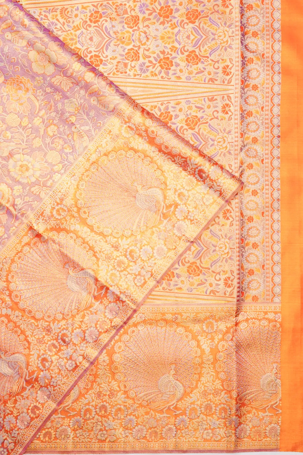 Taranga Kanchi Silk Tissue Brocade Purple Saree