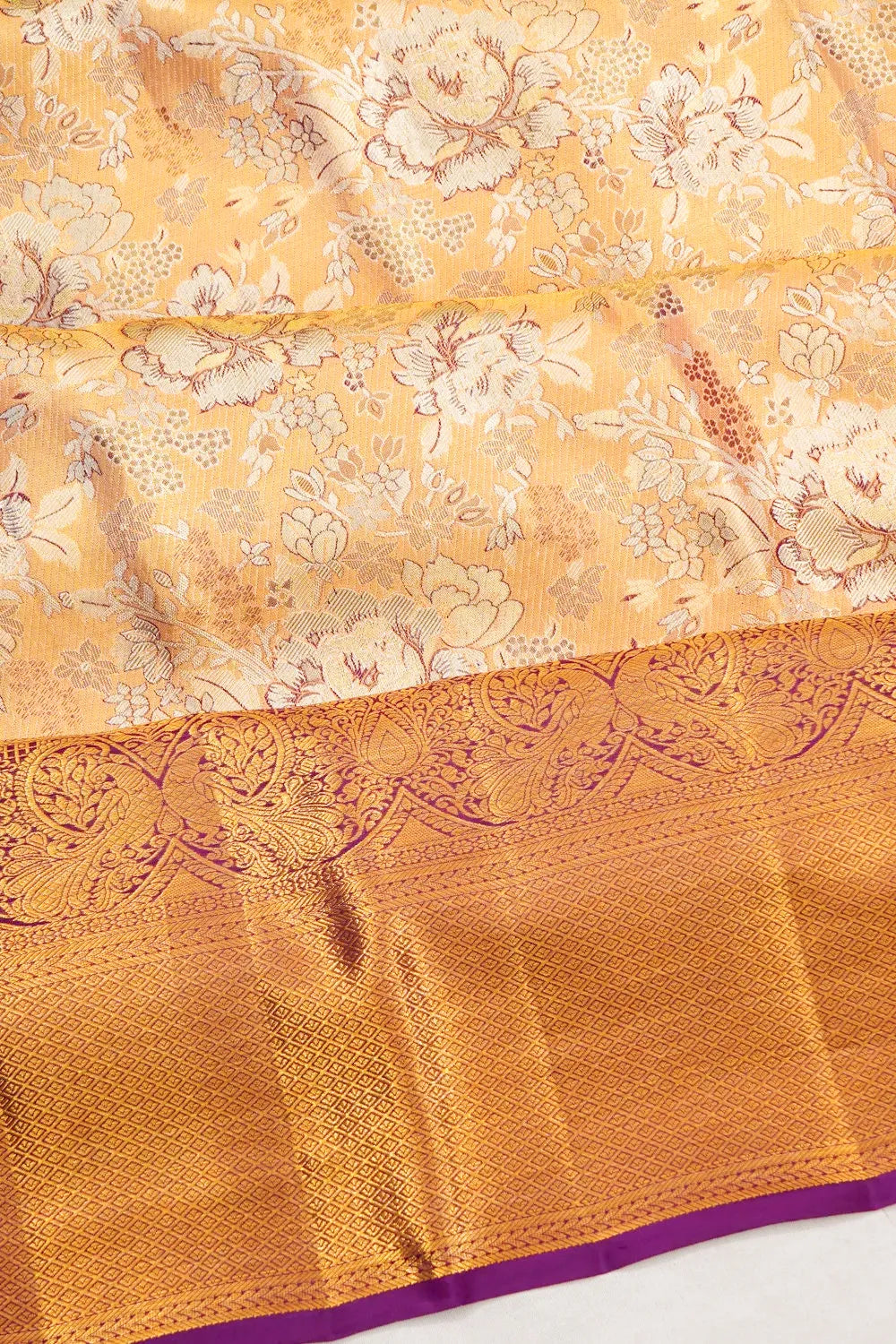 Taranga Kanchi Silk Tissue Brocade Gold Saree