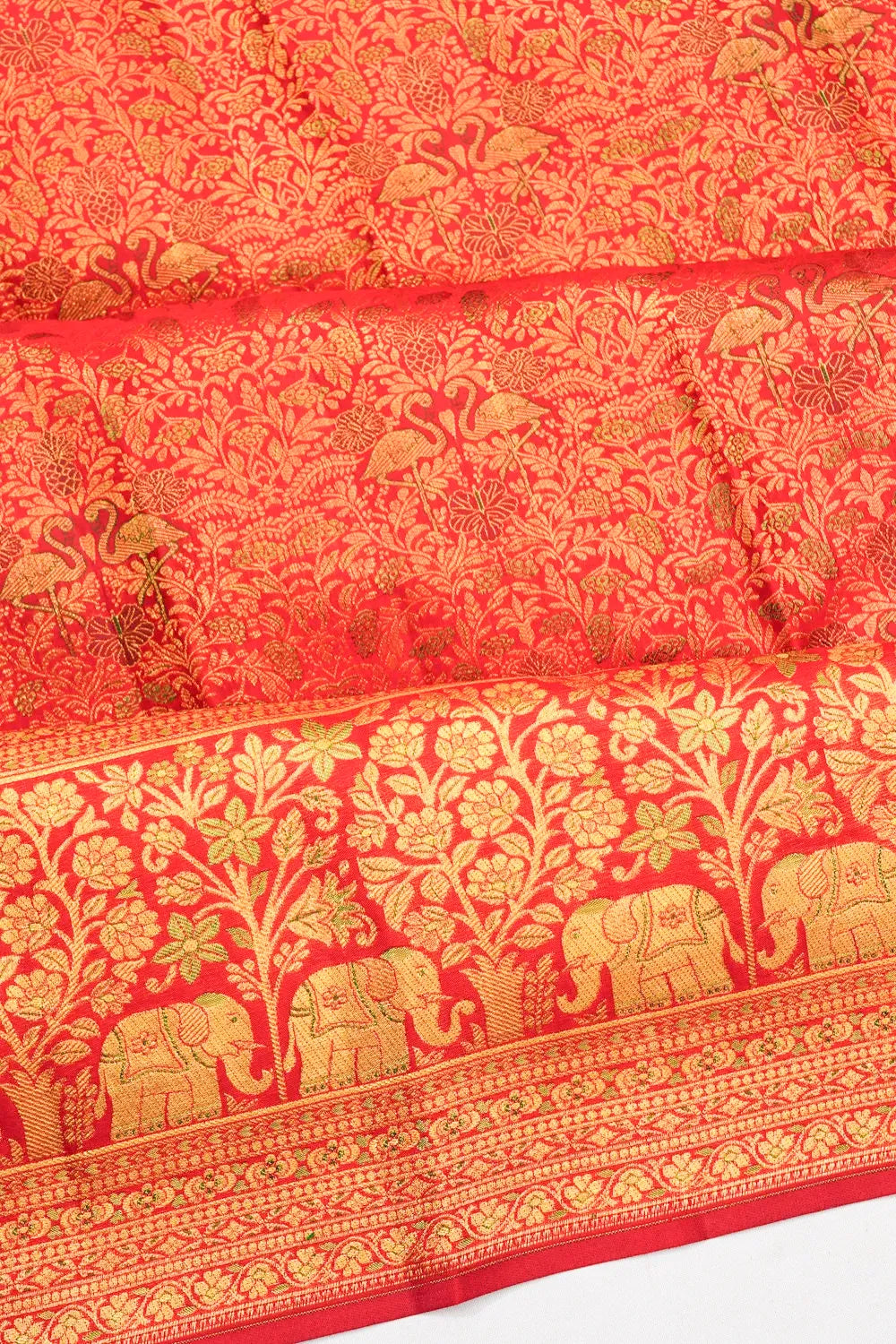 Kanchipuram Silk Brocade Red Saree