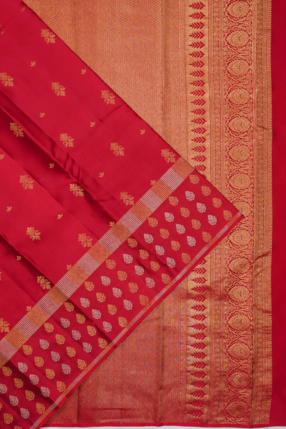 Taranga Kanchi Silk Brocade Red Saree