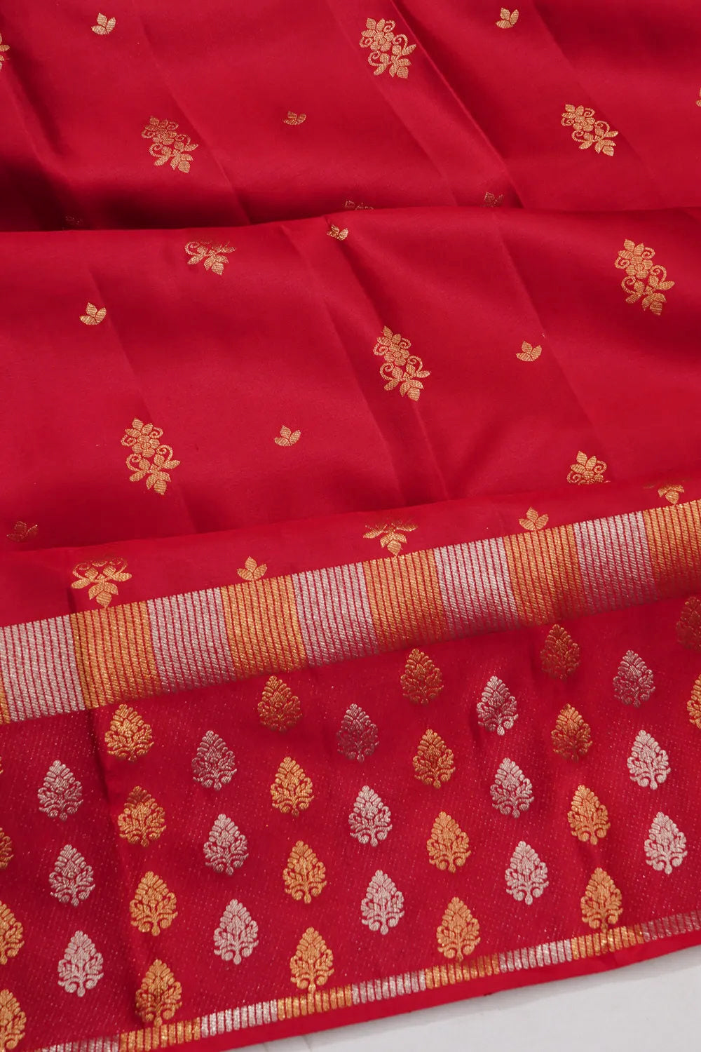 Taranga Kanchi Silk Brocade Red Saree
