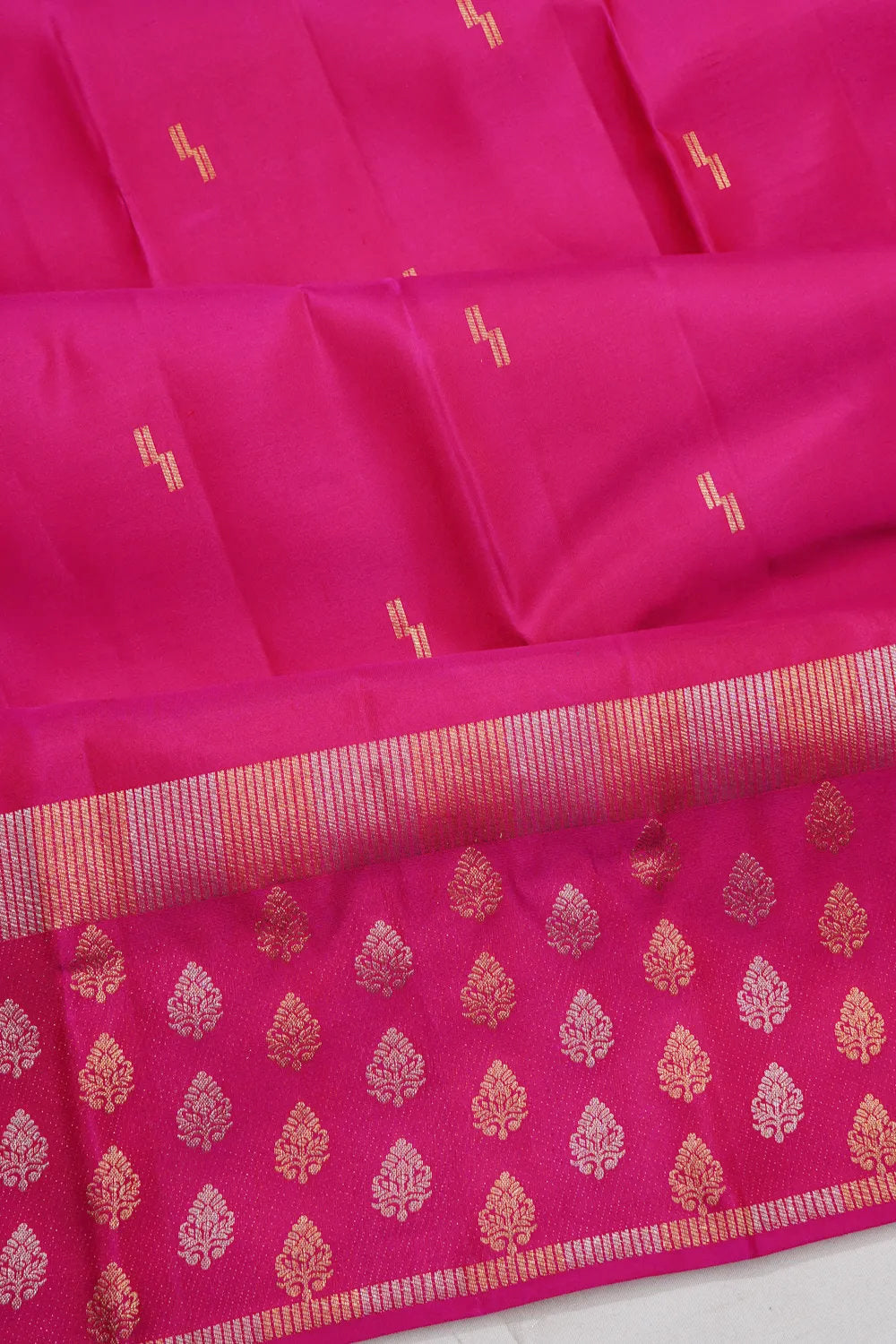 Taranga Kanchi Silk Brocade Rani Pink Saree
