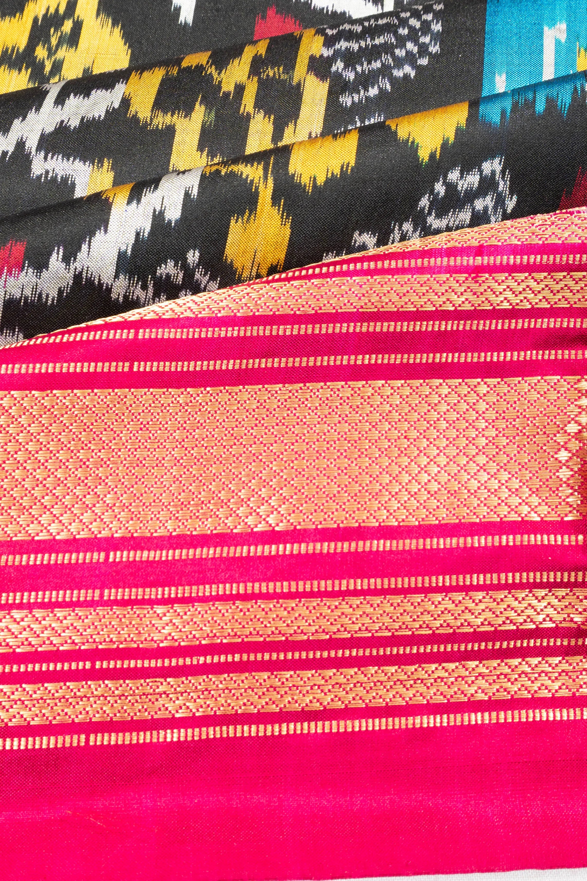 Pochampally Silk Ikat Black Saree