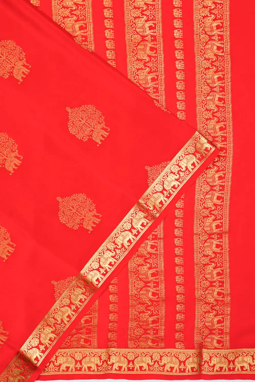 Mysore Silk Butta Red Saree