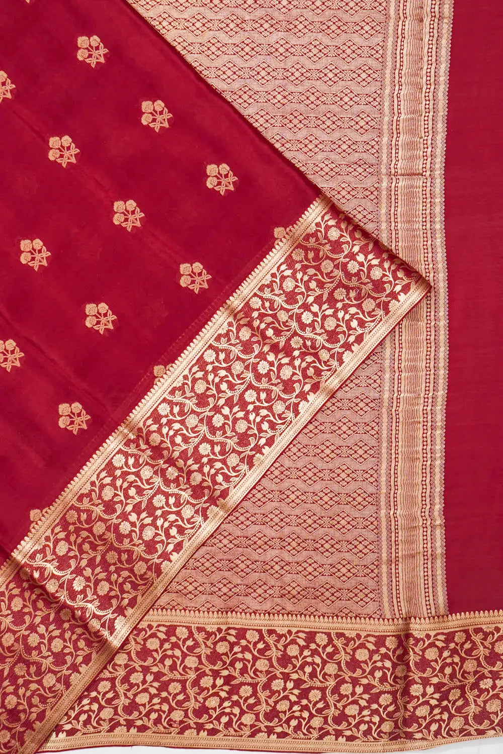 Mysore Silk Butta Maroon Saree
