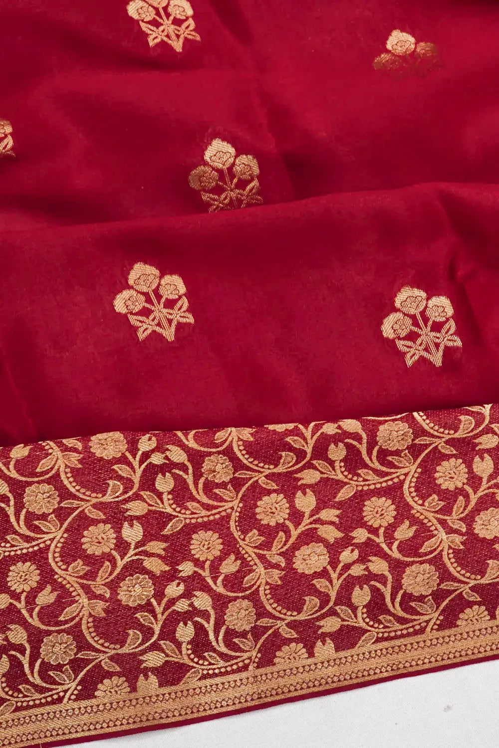 Mysore Silk Butta Maroon Saree