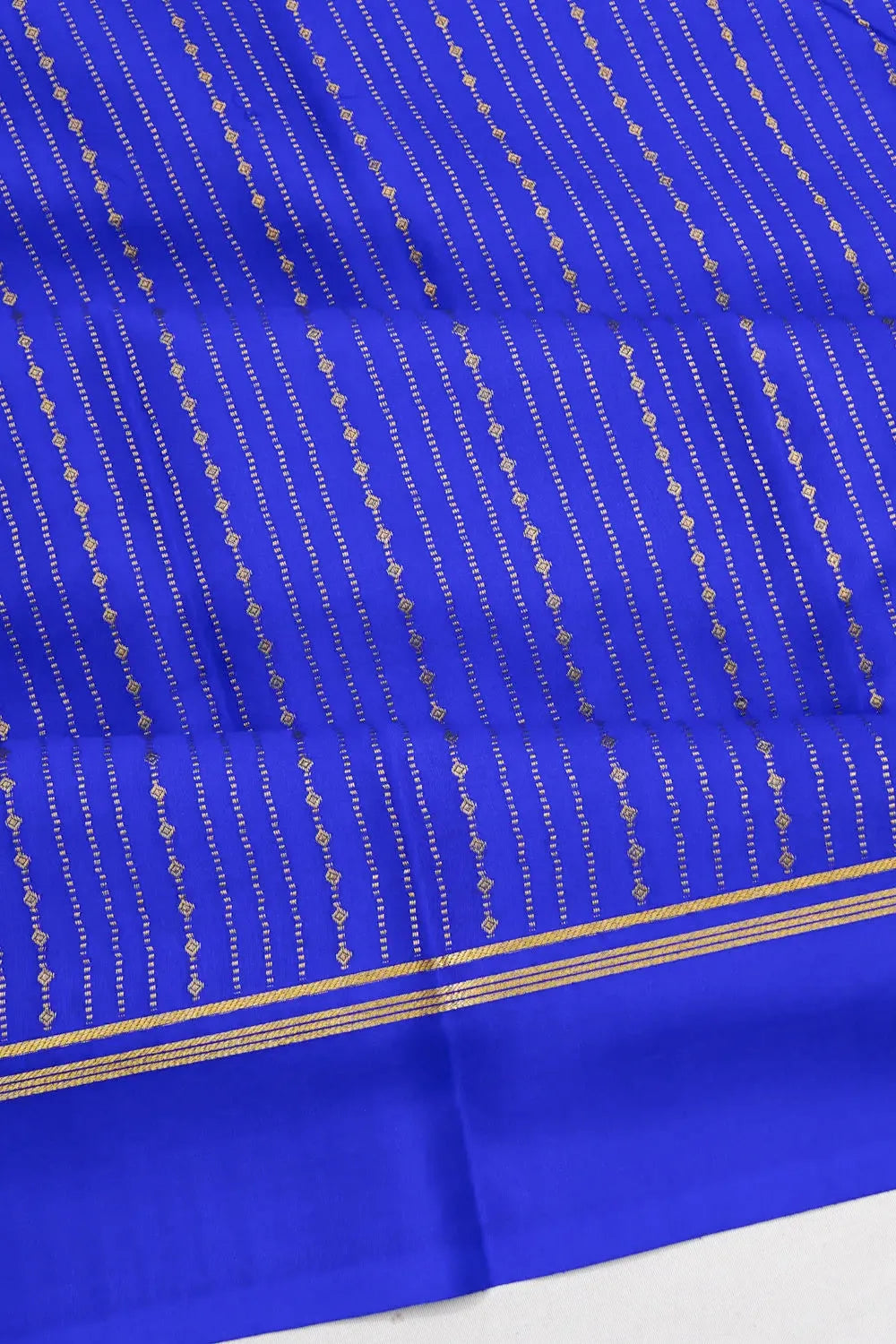 Mysore Silk Vertical Lines Royal Blue Saree