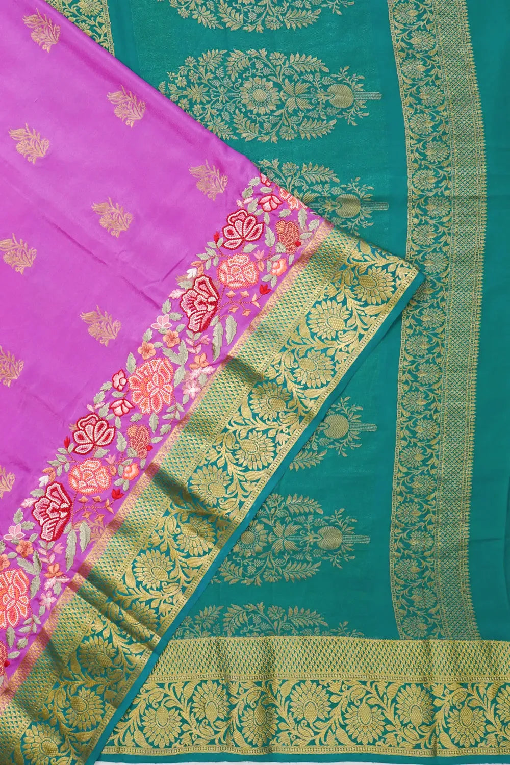 Mysore Silk Butta Lavender Saree With Embroidery