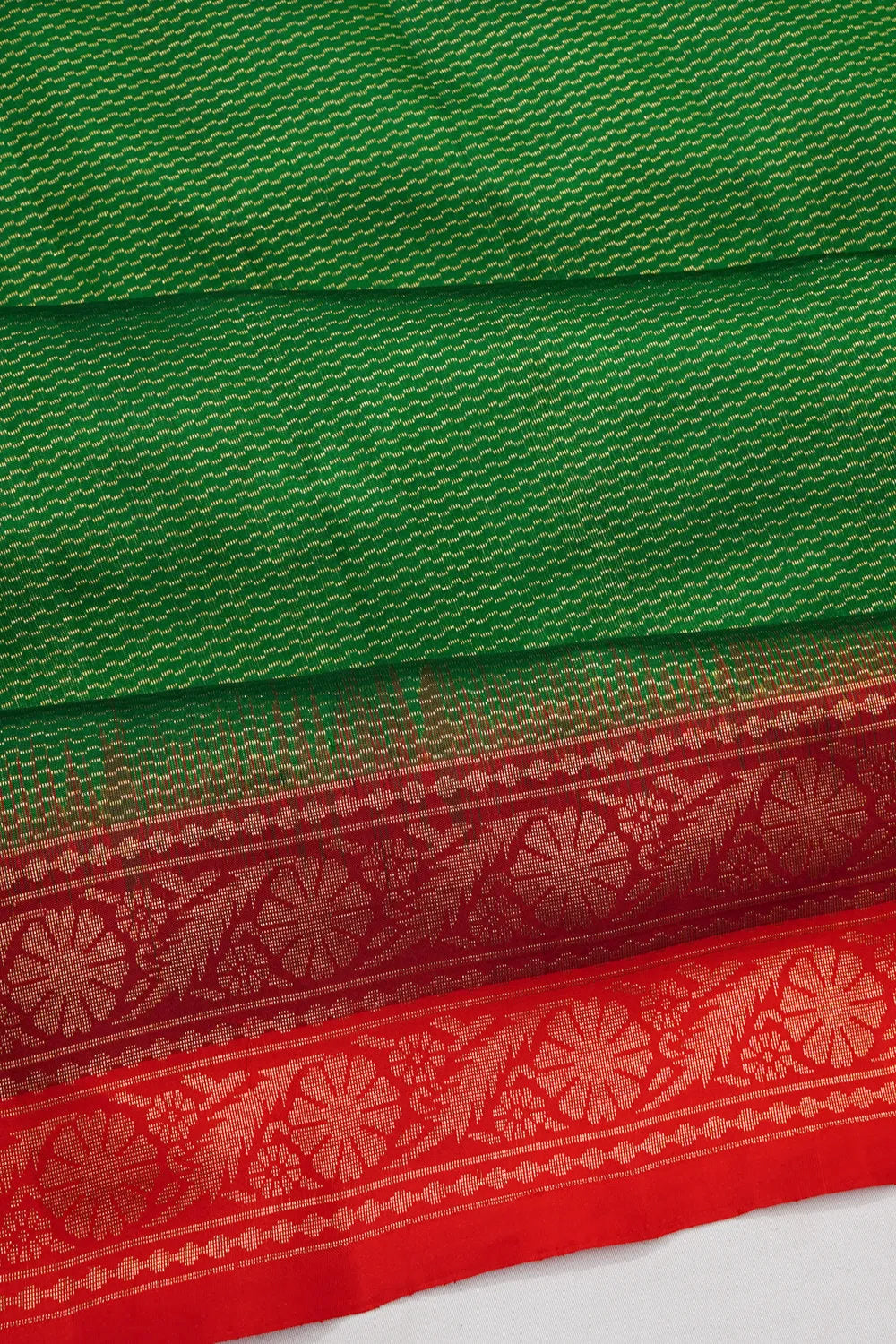 Coimbatore Silk Brocade Green Saree