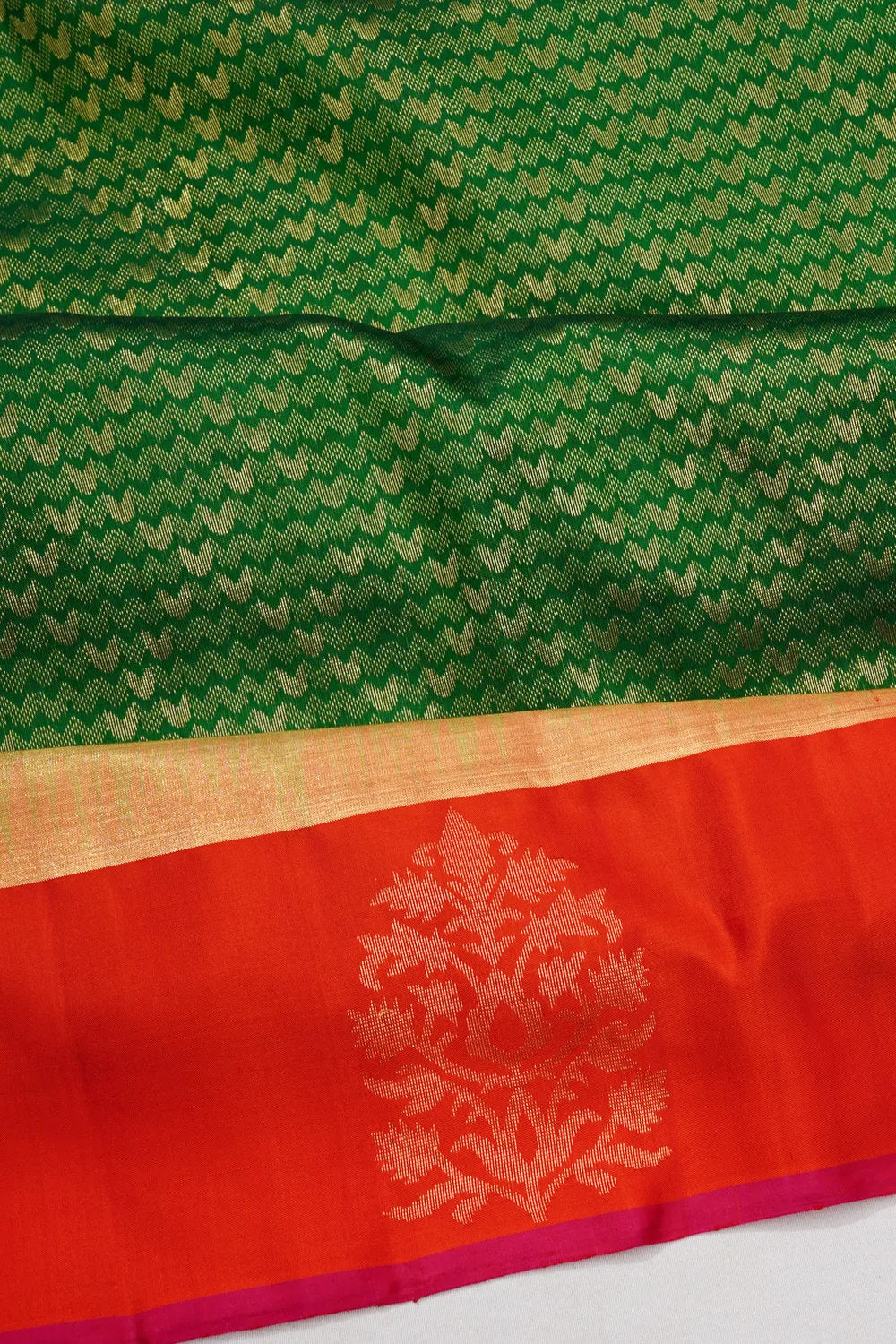 Coimbatore Silk Brocade Green Saree