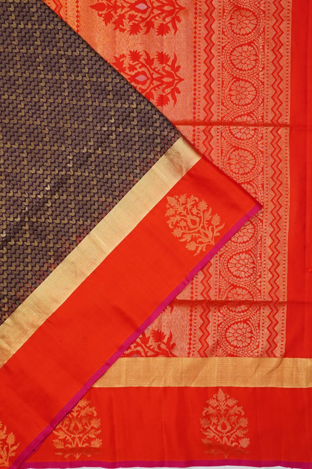 Coimbatore Silk Brocade Dark Blue Saree
