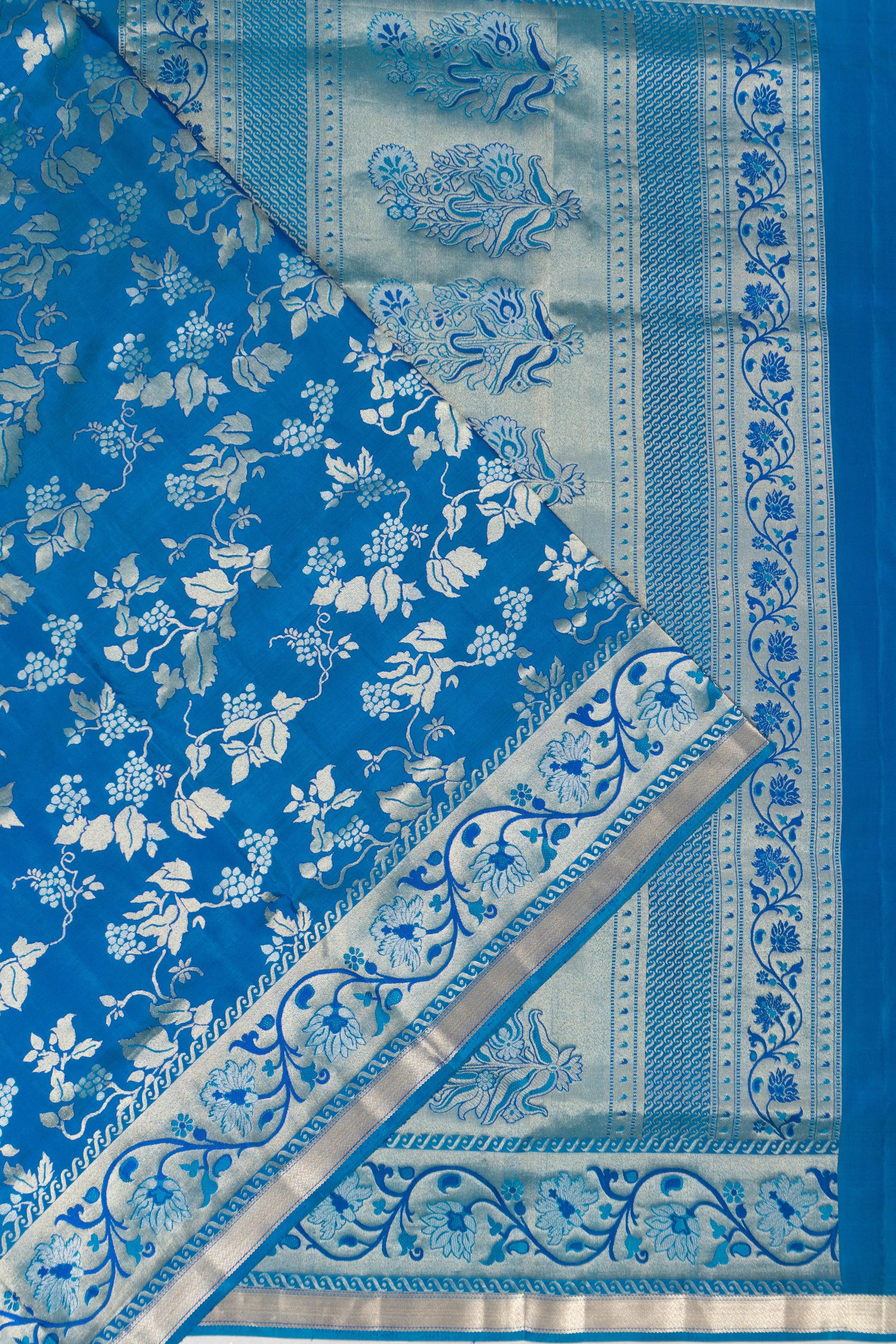 Coimbatore Soft Silk Brocade Blue Saree