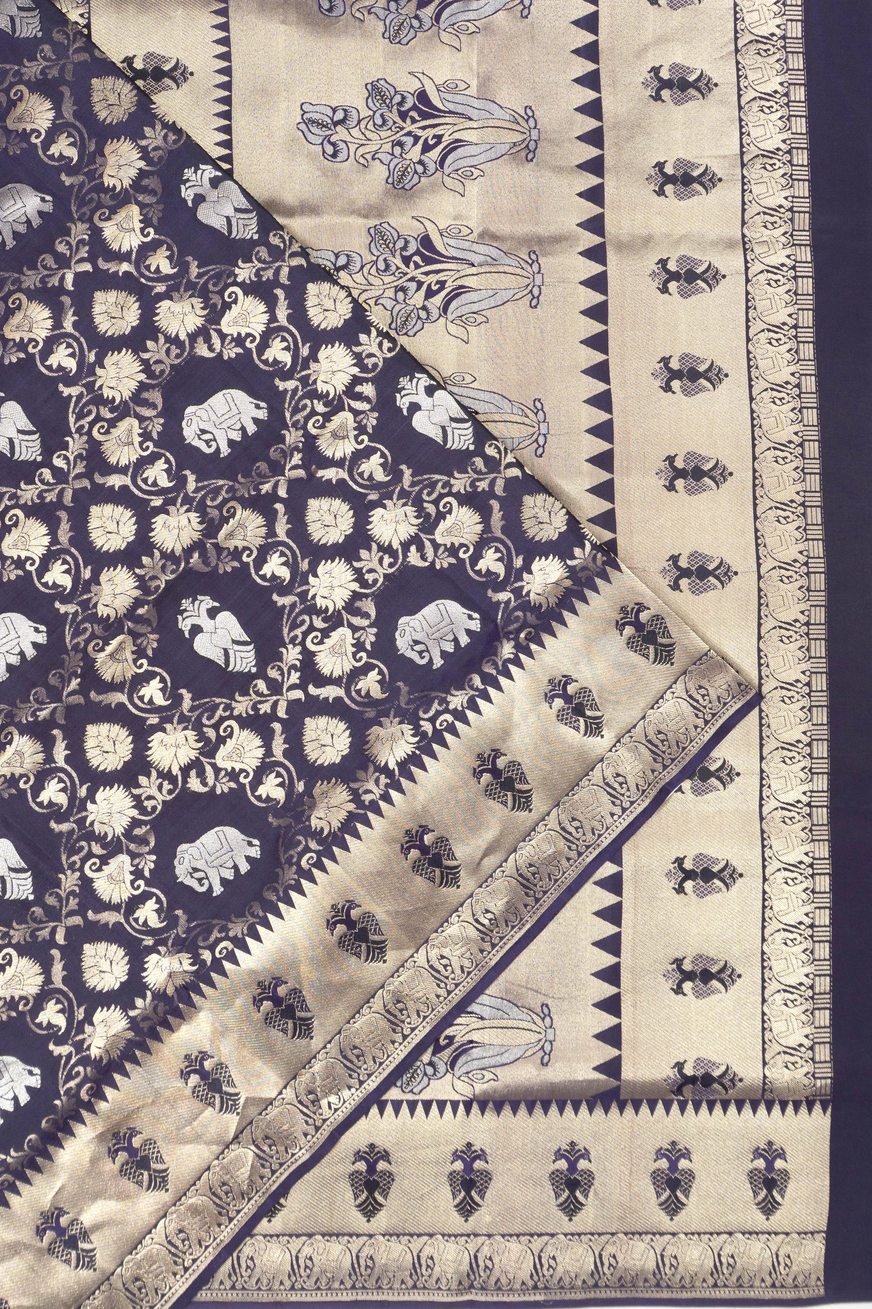 Coimbatore Soft Silk Jaal And Butta Blue Saree