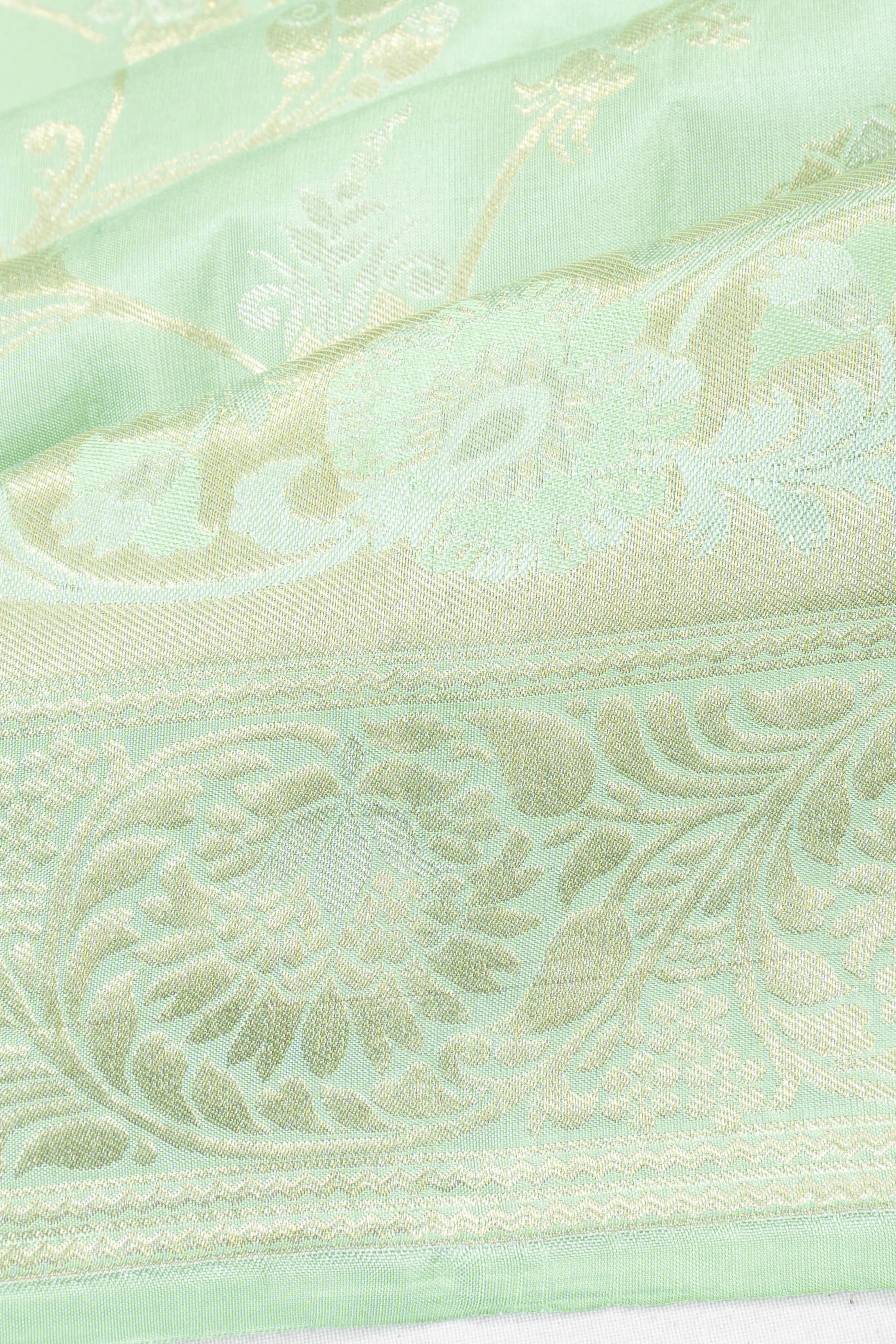 Coimbatore Soft Silk Jaal Pista Green Saree