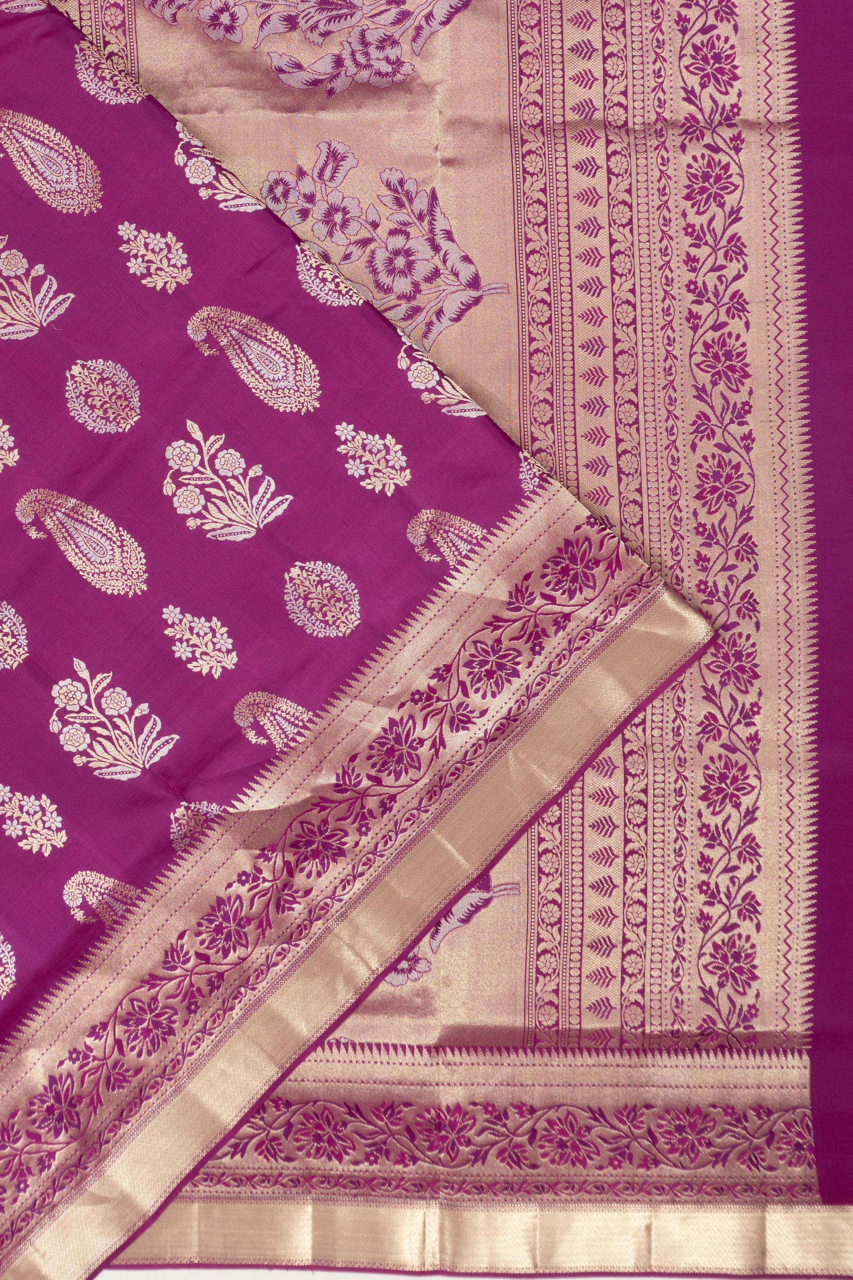 Coimbatore Soft Silk Brocade Purple Saree