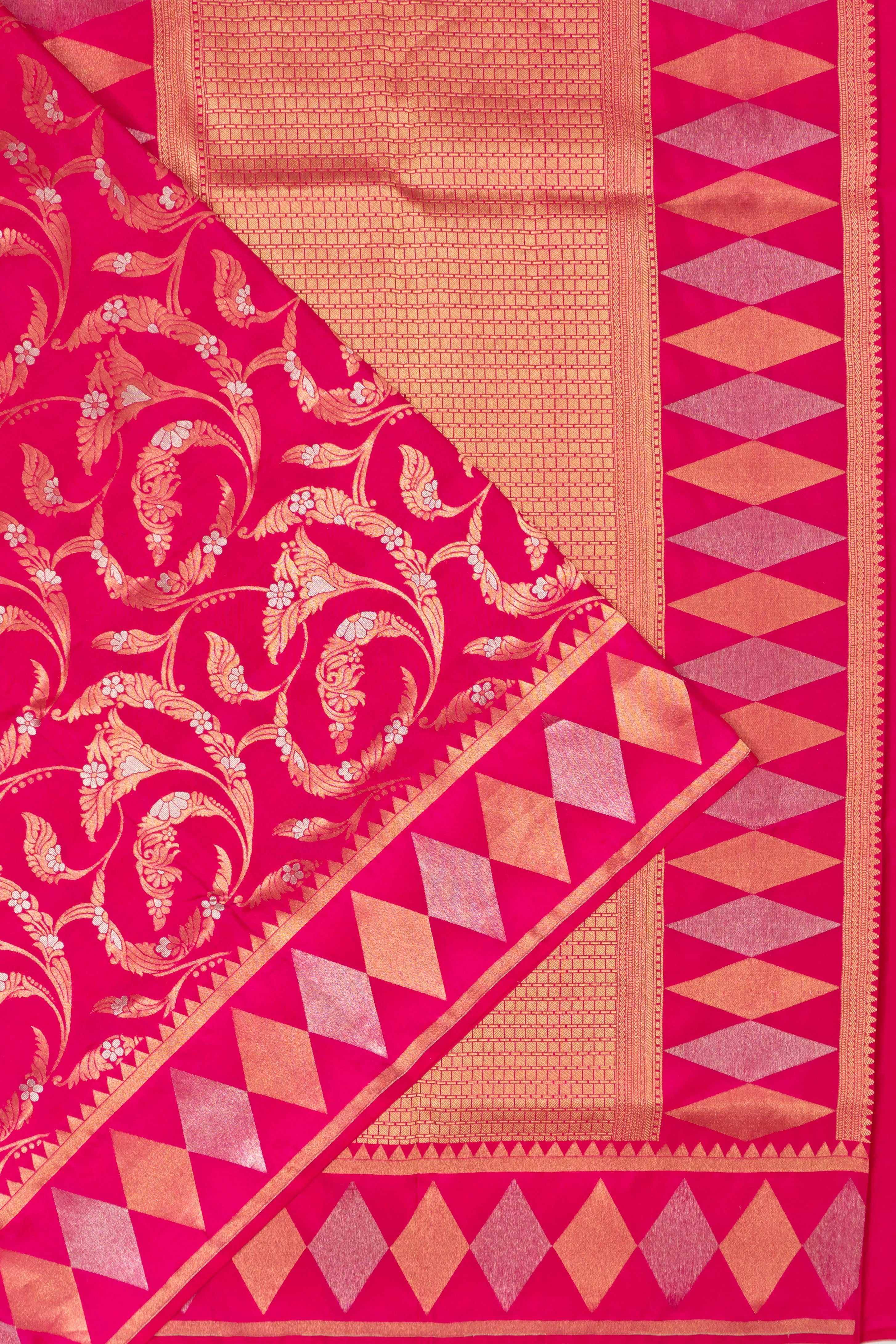 Coimbatore Soft Silk Brocade Rani Pink Saree