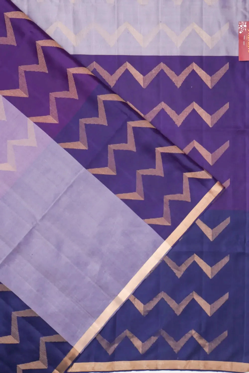 Coimbatore Soft Silk Zig Zag Lines Lavender And Purple Saree