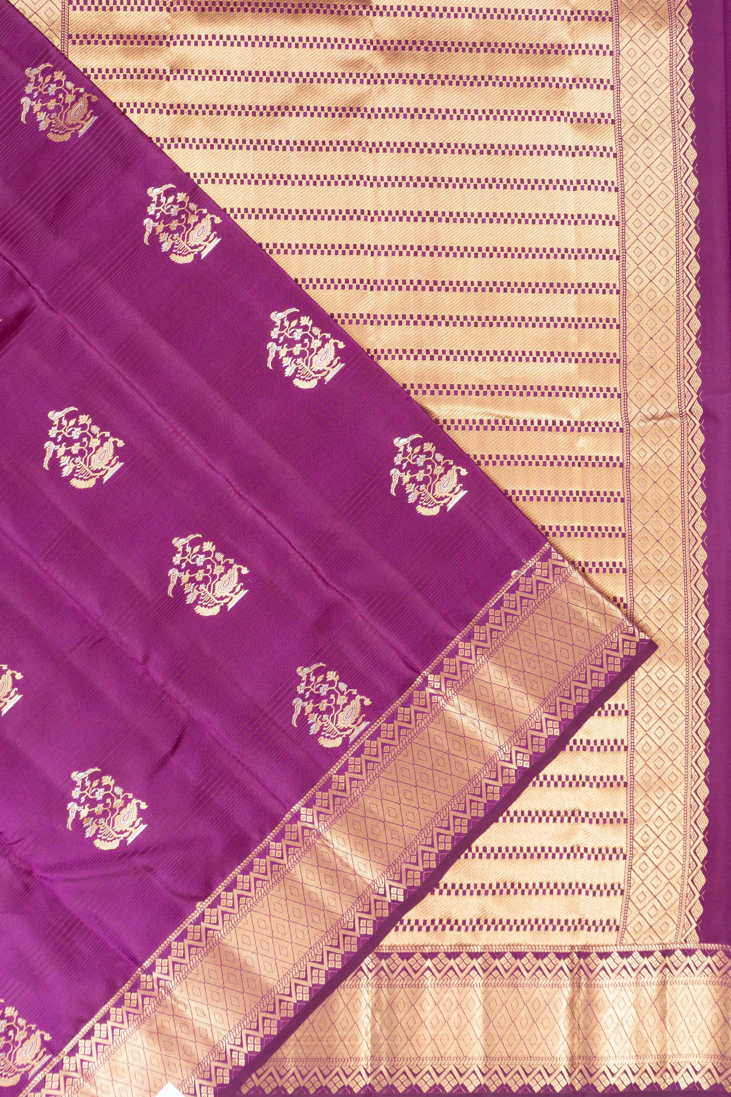 Taranga Kanchi Silk Butta Purple Saree