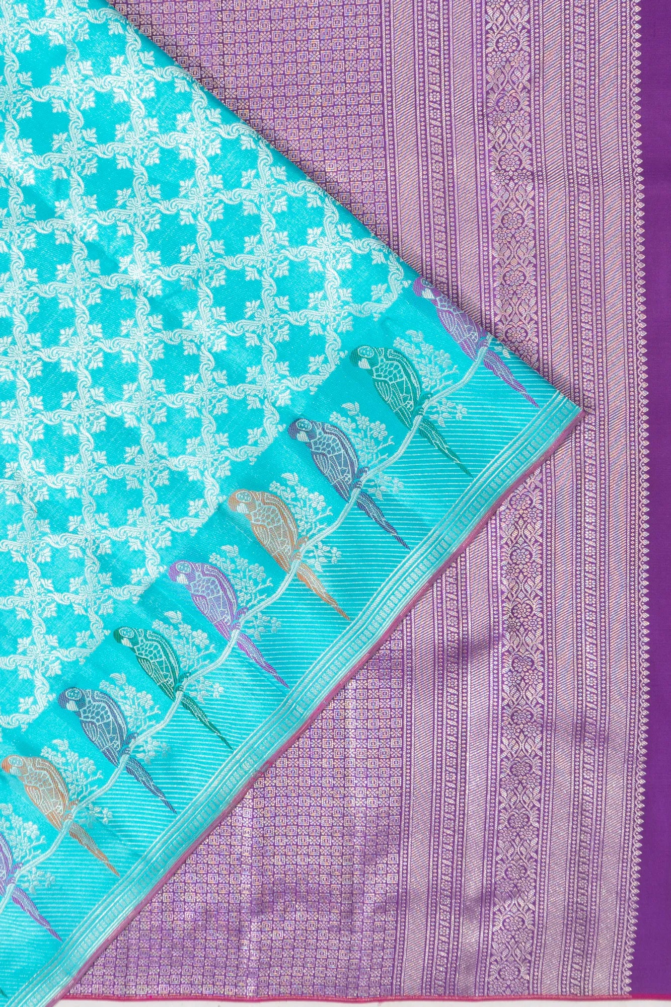 Coimbatore Soft Silk Tissue Jaal Sky Blue Saree