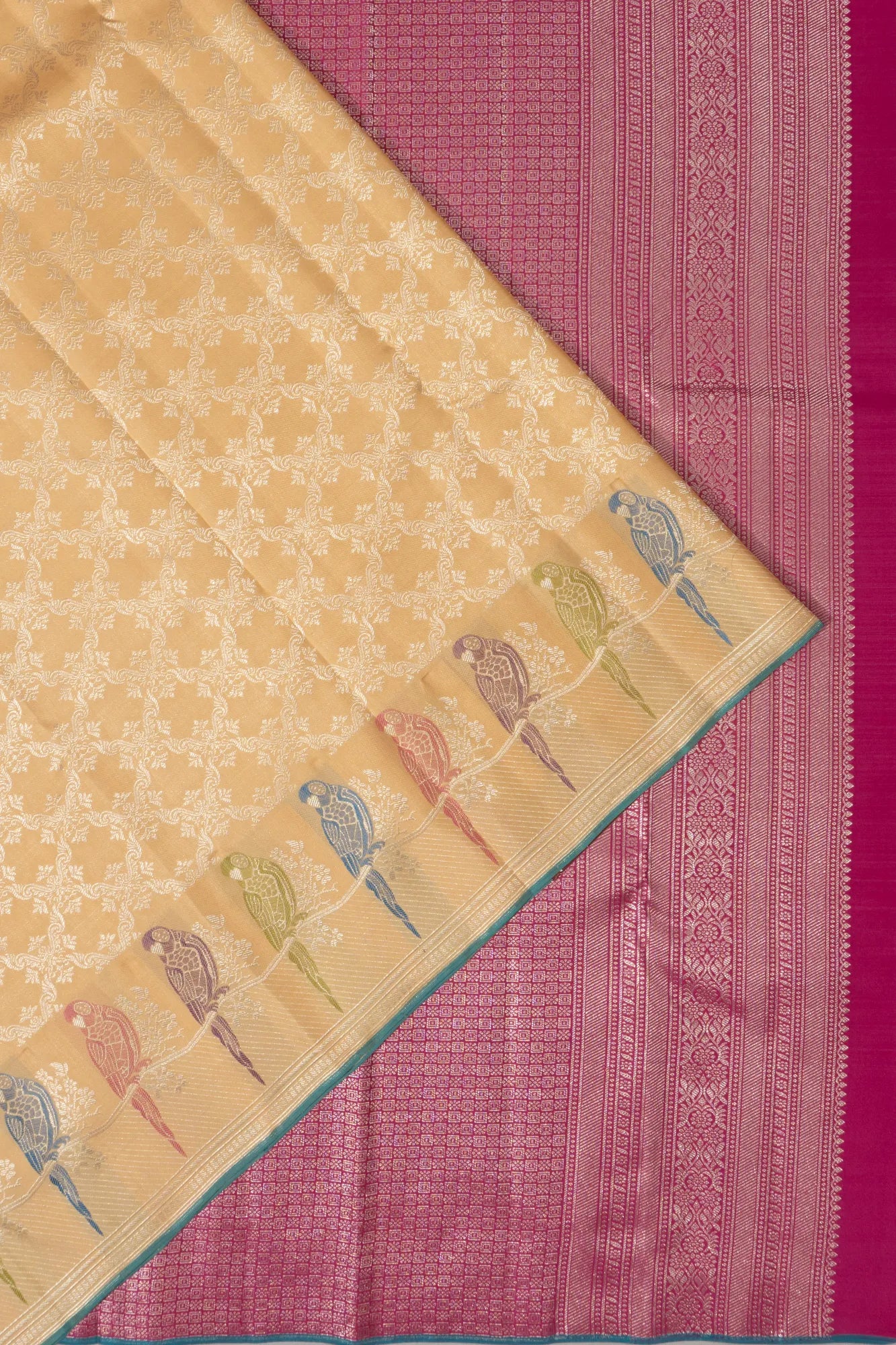 Coimbatore Soft Silk Tissue Jaal Cream Saree