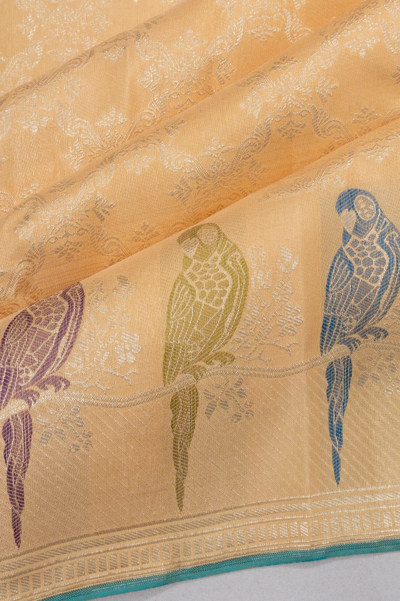 Coimbatore Soft Silk Tissue Jaal Cream Saree