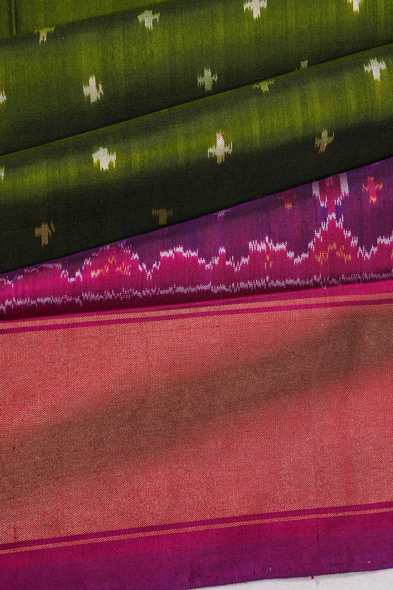 Pochampally Silk Ikat Green Saree