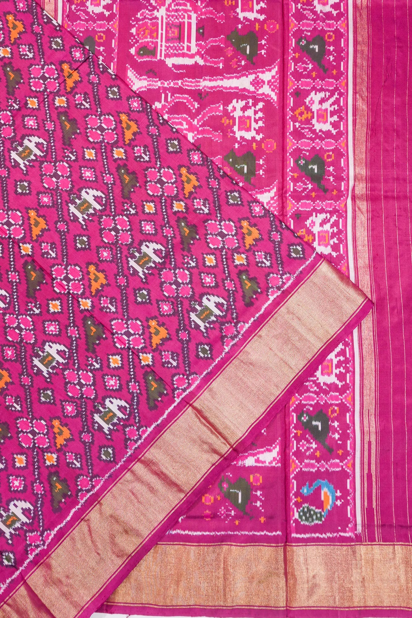 Pochampally Silk Ikat Pink Saree