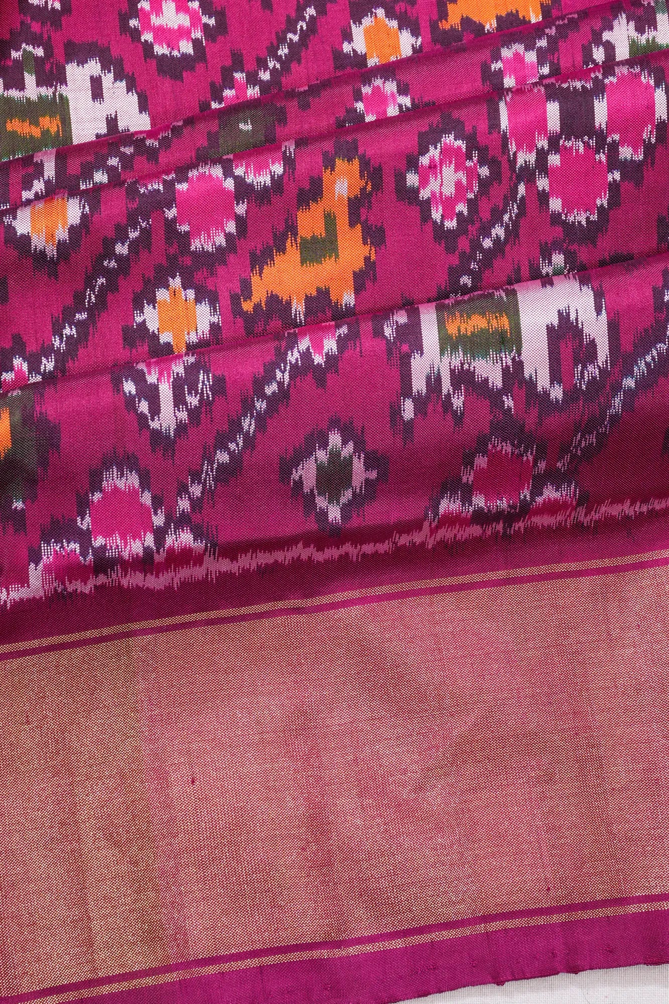Pochampally Silk Ikat Pink Saree