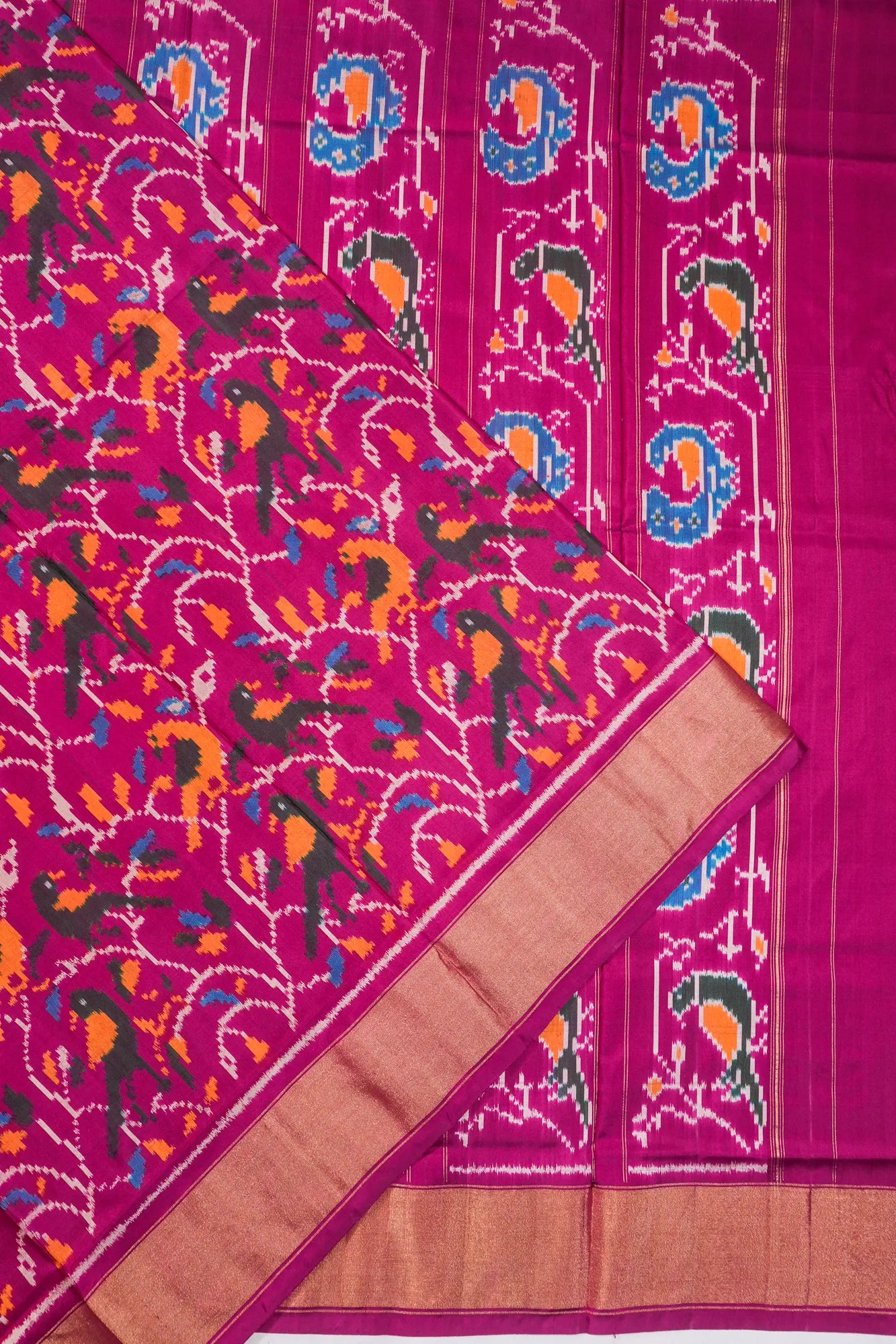 Pochampally Silk Ikat Pink Saree