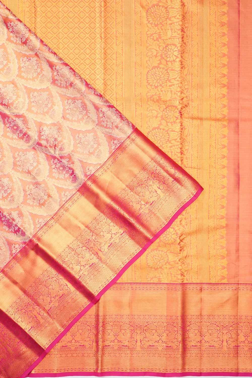 Taranga Kanchi Silk Brocade Pink Saree