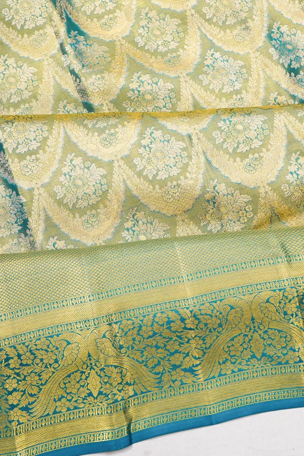 Taranga Kanchi Silk Brocade Sky Blue Saree