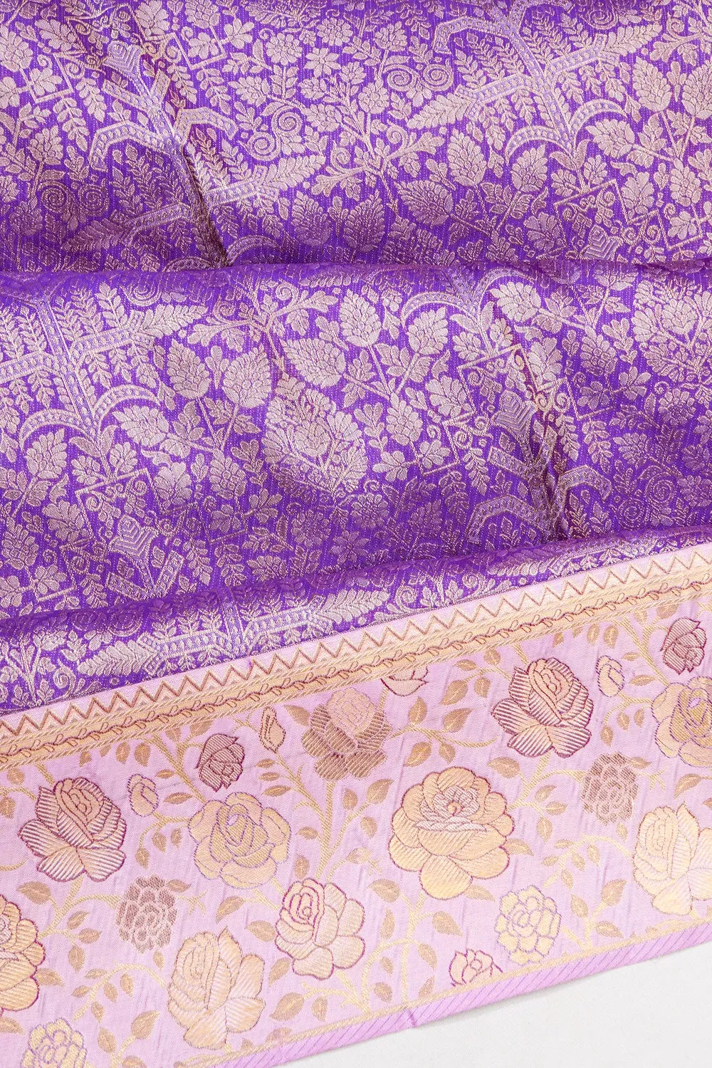 Kanchipuram Silk Brocade Violet Saree
