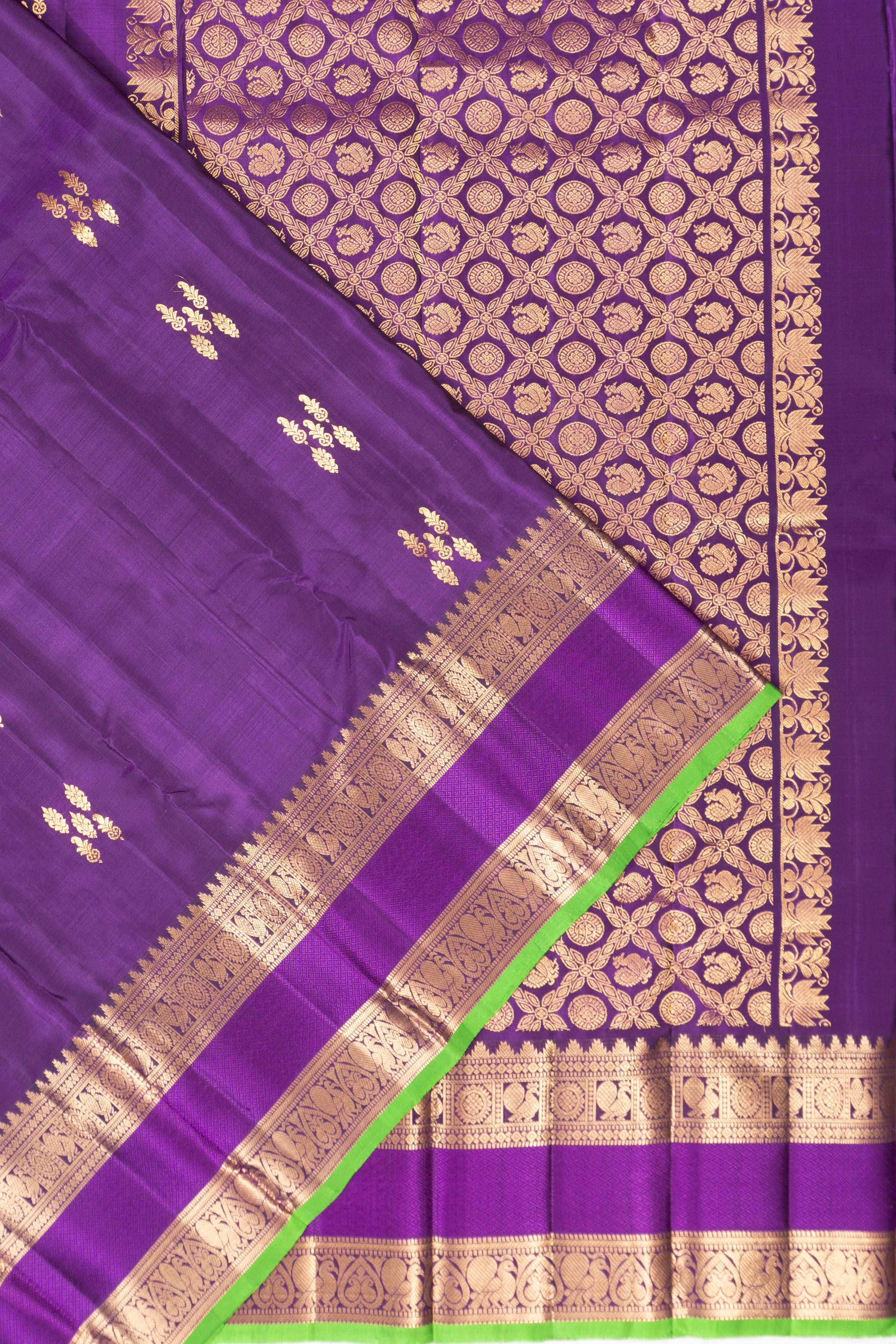 Taranga Kanchi Silk Butta Violet Saree