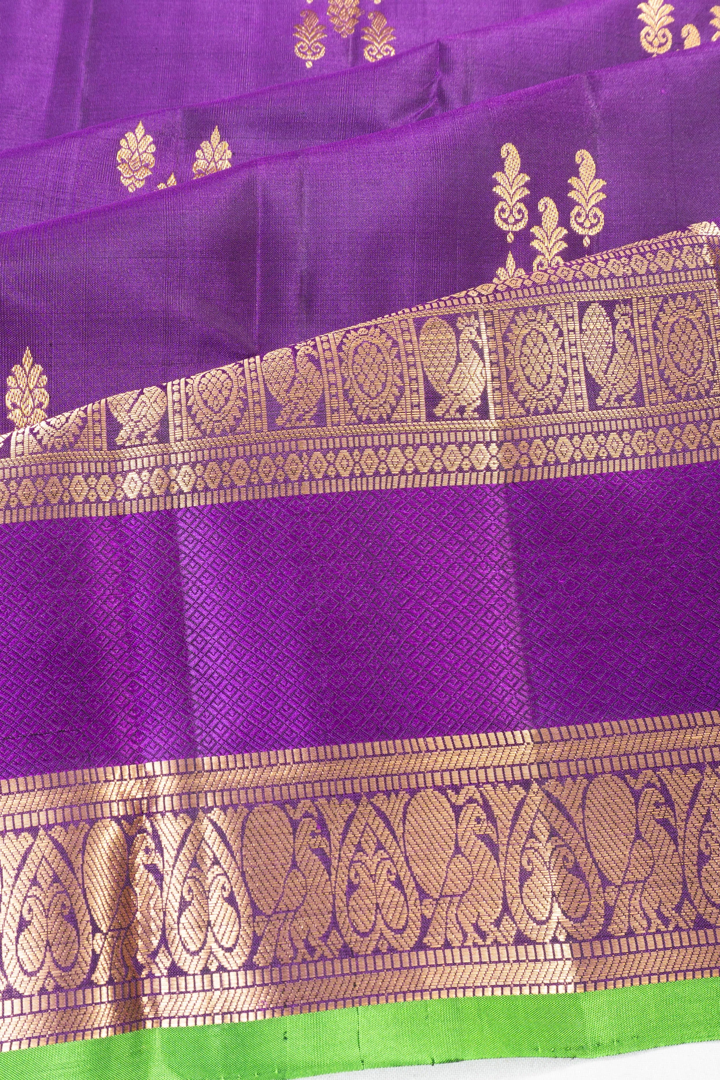 Taranga Kanchi Silk Butta Violet Saree