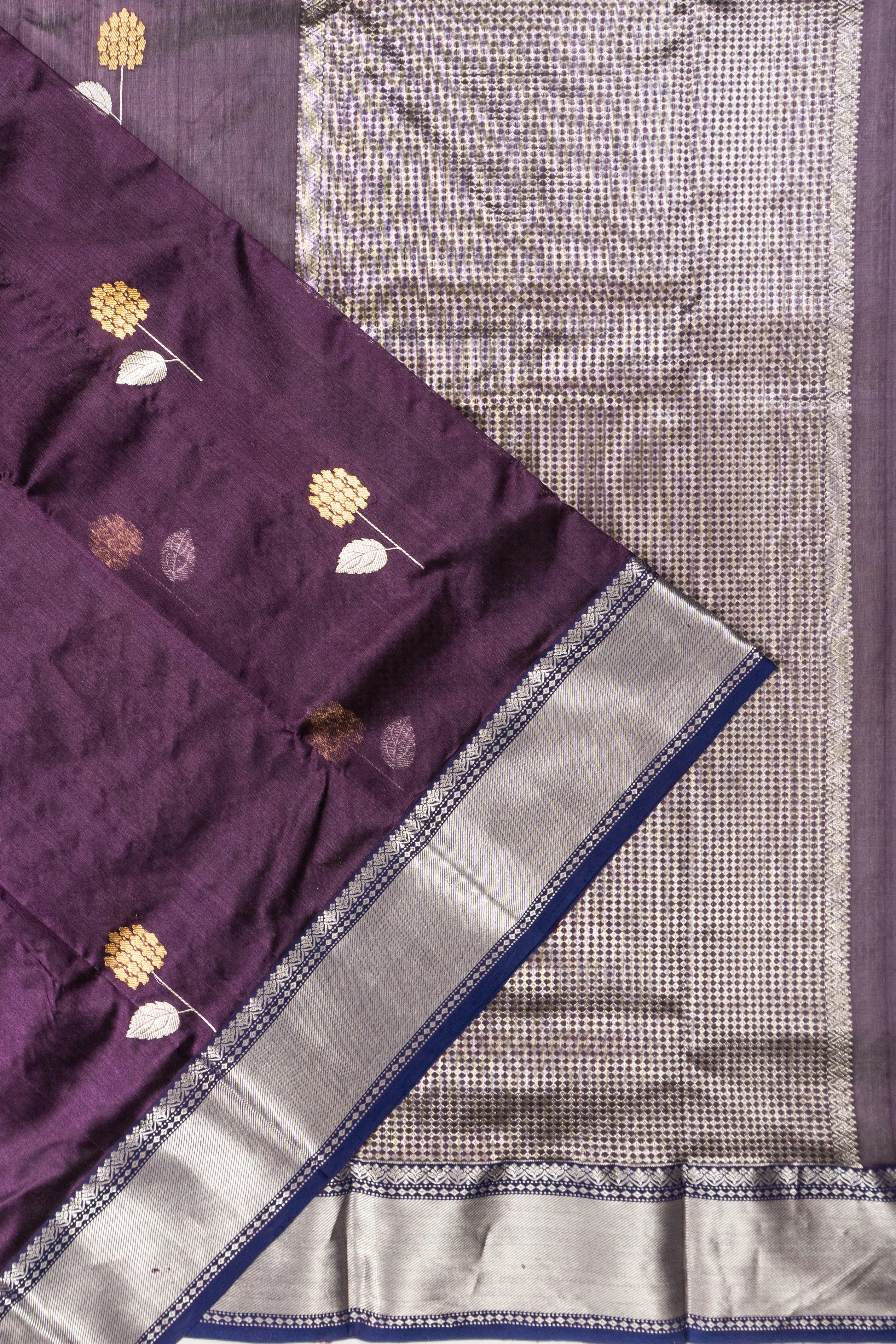 Chanderi Silk Butta Purple Saree